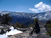 M admiring the view--and hiding from the wind