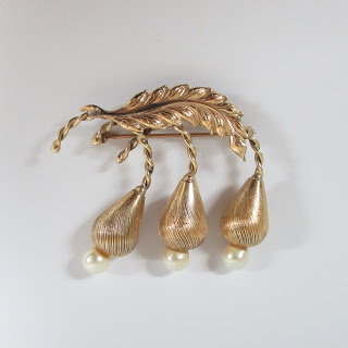 14K Gold and Pearl Brooch