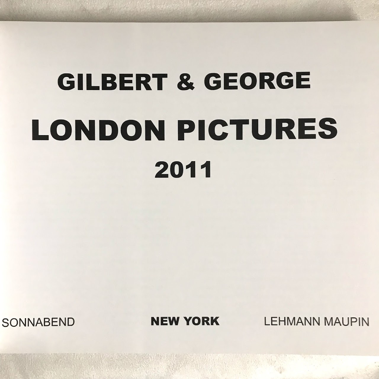 SIGNED Gilbert & George London Pictures Book