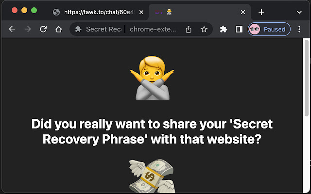 Secret Recovery Phrase Watcher chrome extension