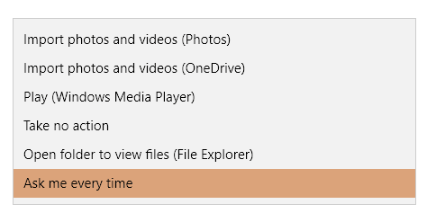 autoplay opties windows 10