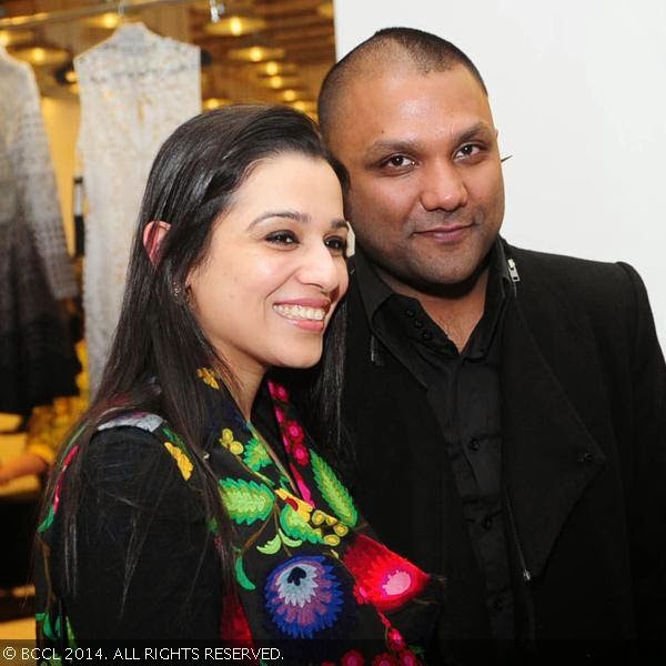 Nidhi and Gaurav Gupta during the Be Open exhibition, held at IGNCA, Janpath, New Delhi, on February 10, 2014.