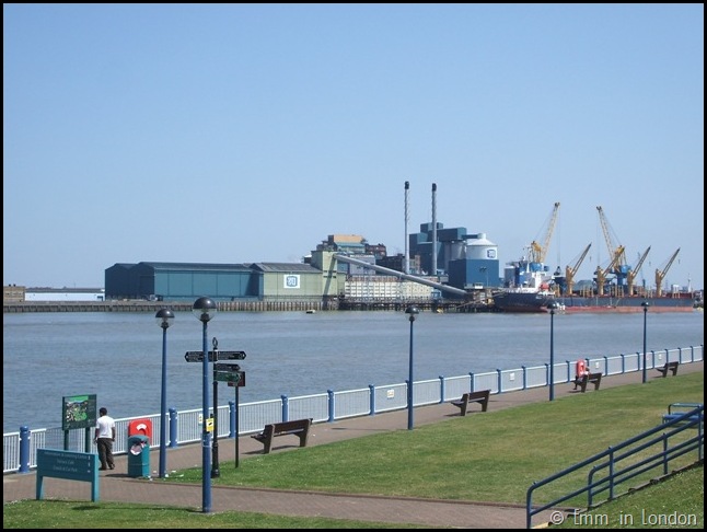 A View of the Tate and Lyle factory from the Thames Barrier