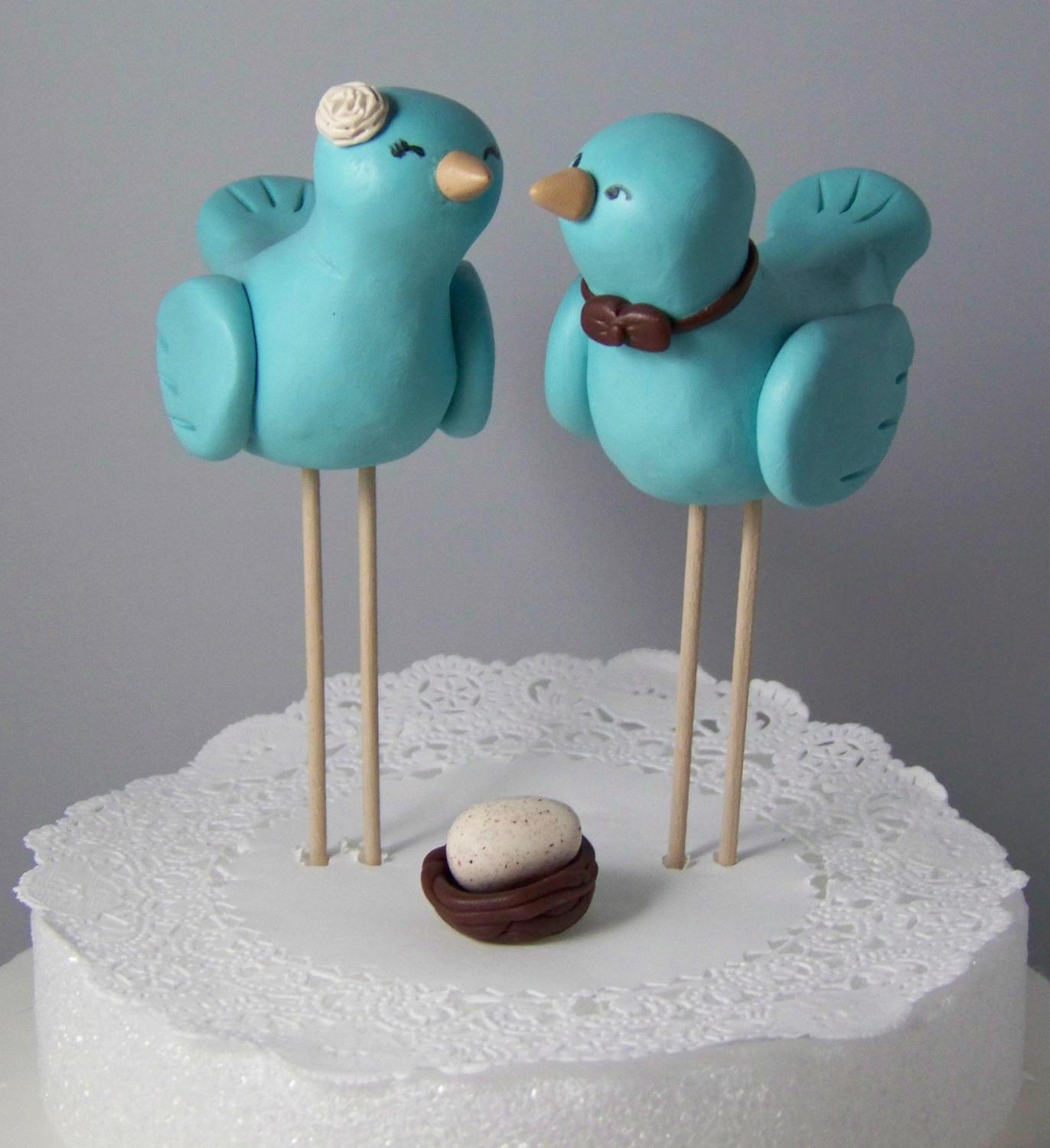 Custom Love Birds Cake Topper