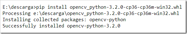 instalando opencv en python