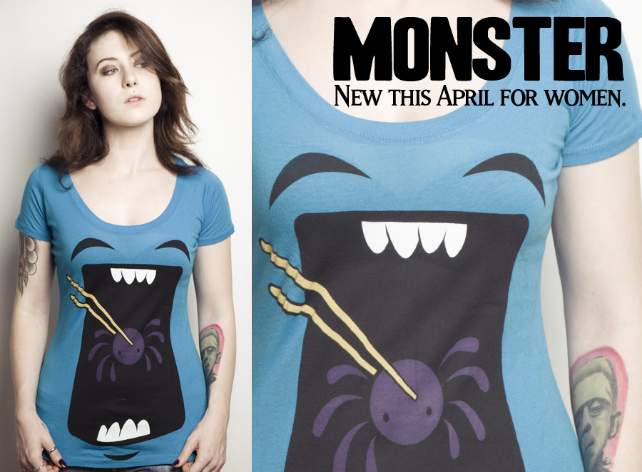 cute monster tee, kawaii tshirt, kawaii monster, japanese monster tee, creepy cute, japan kawaii style, nippon kawaii, california kawaii, montreal kawaii, chopstick tshirt