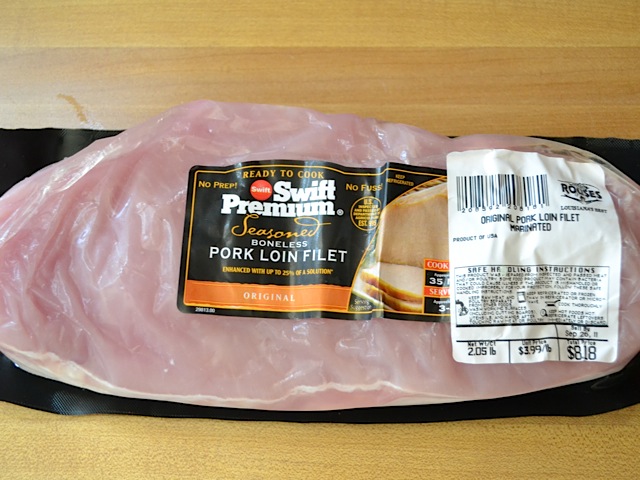 pork loin filet in packaging 