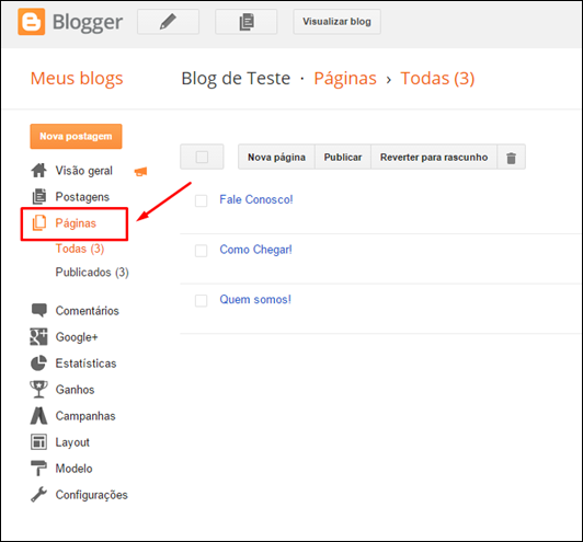 Como criar um menu simples na nova interface do Blogger (2015) - Visual Dicas