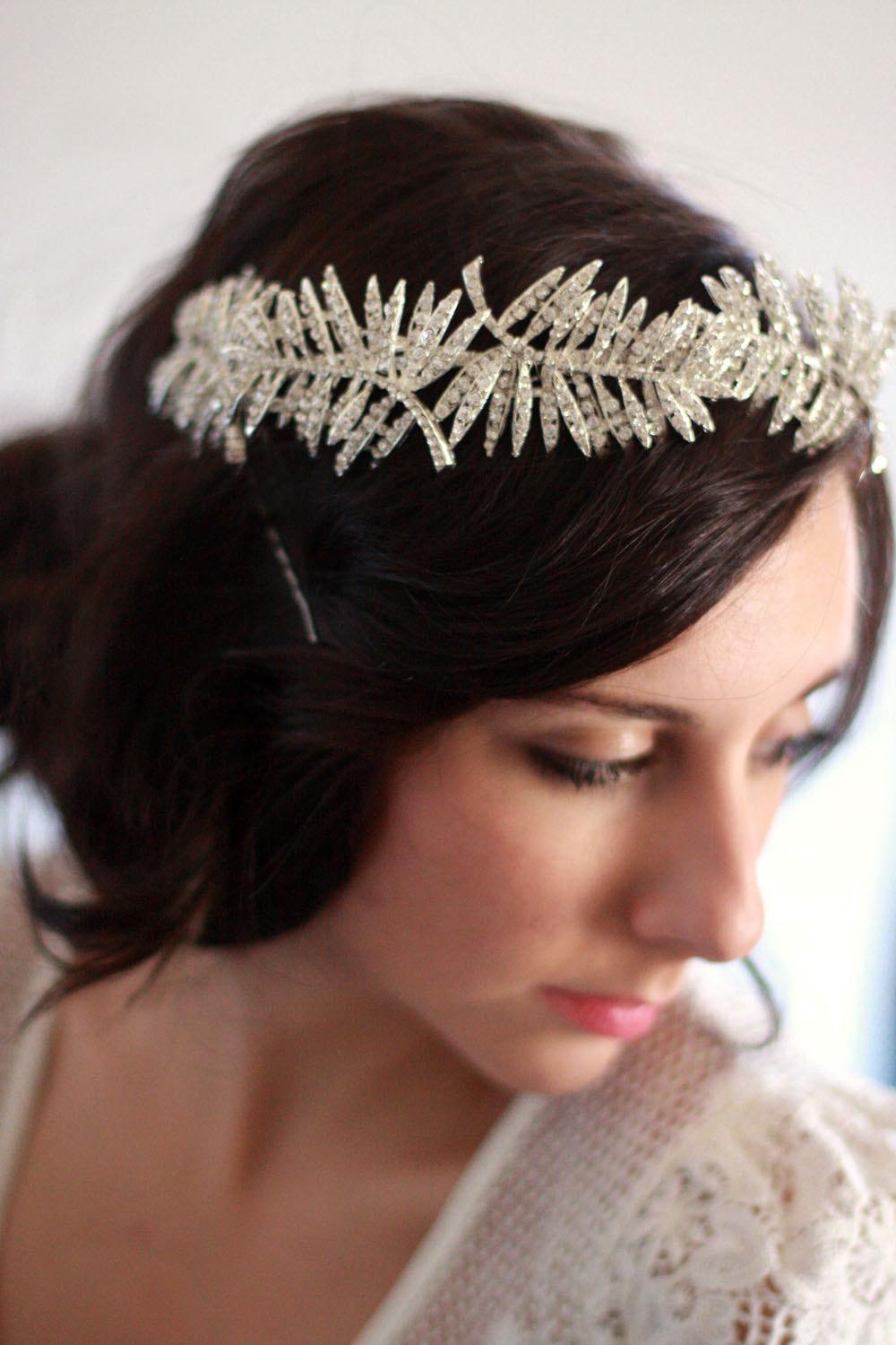 Wedding headband, halo crown