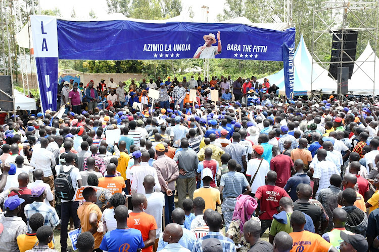 A crowed that attended the Azimio La Umoja Busia chapter rally on February 12, 2022.