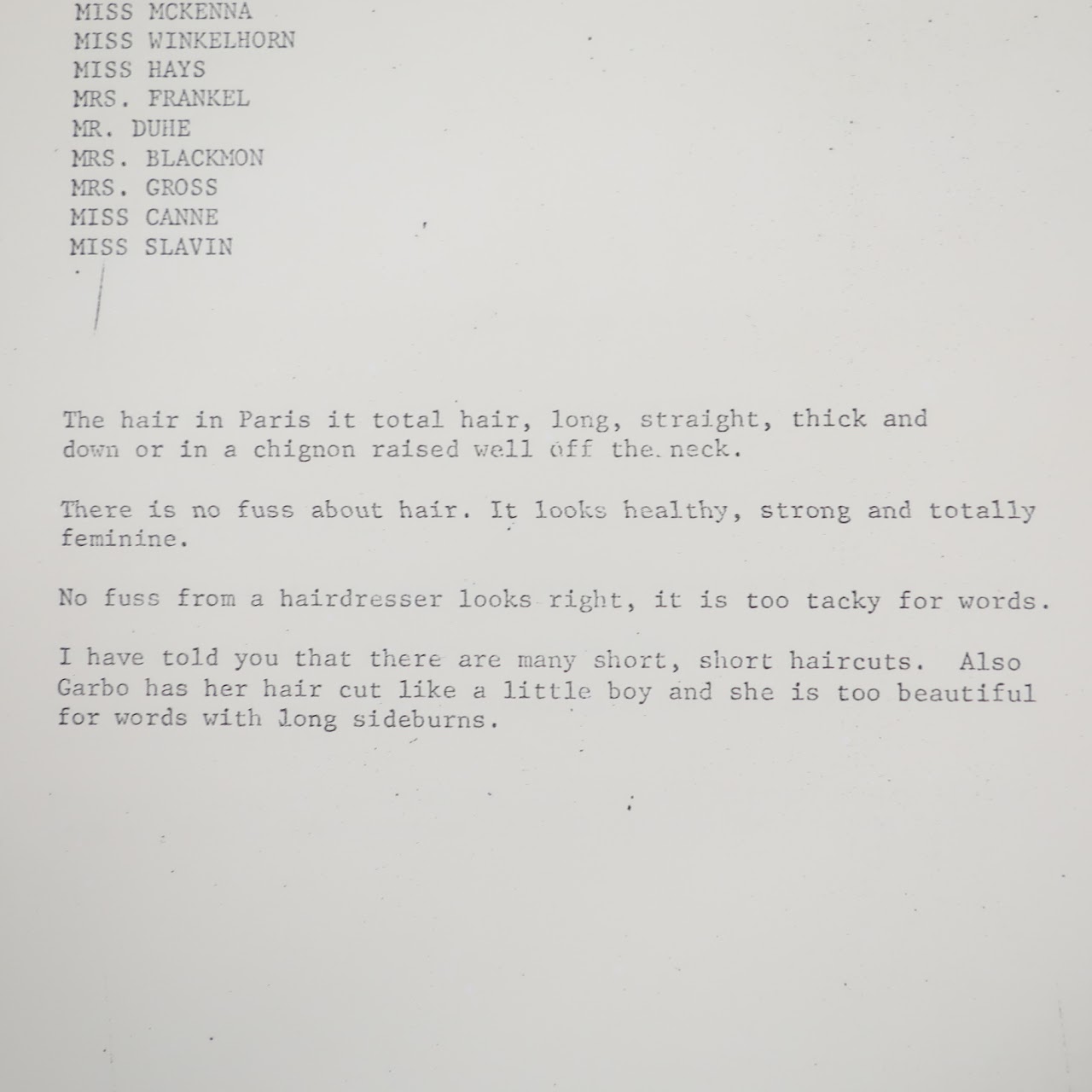 Visionaire 37: Vreeland Memos