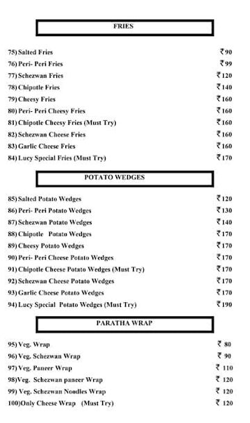 Flavourzy menu 