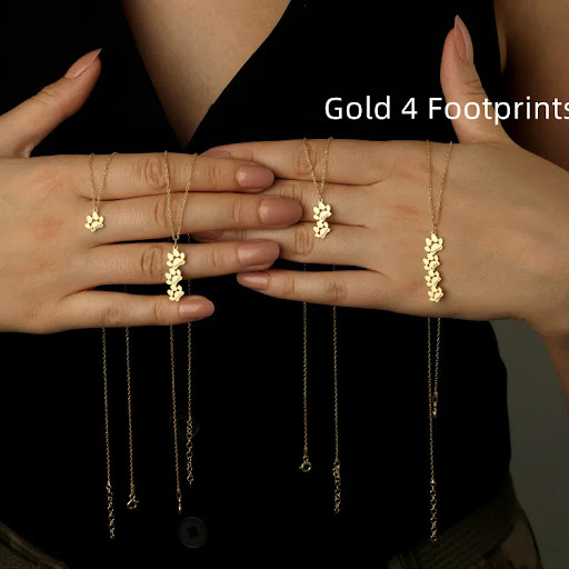 Title 6, Fashion Simple Pet Footprint Necklace. A beauti...