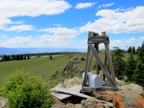 Mailbox and survey tower at the high point