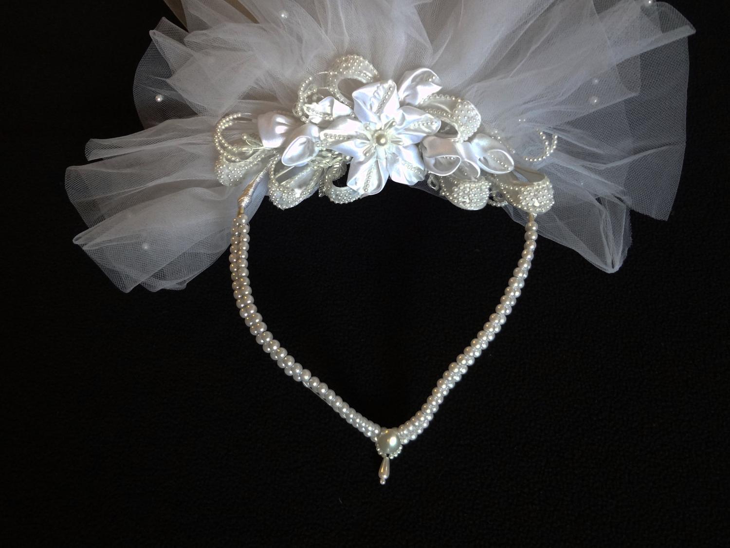 Lovely Vintage Bridal Headpiece and Veil. From weddingtreasure