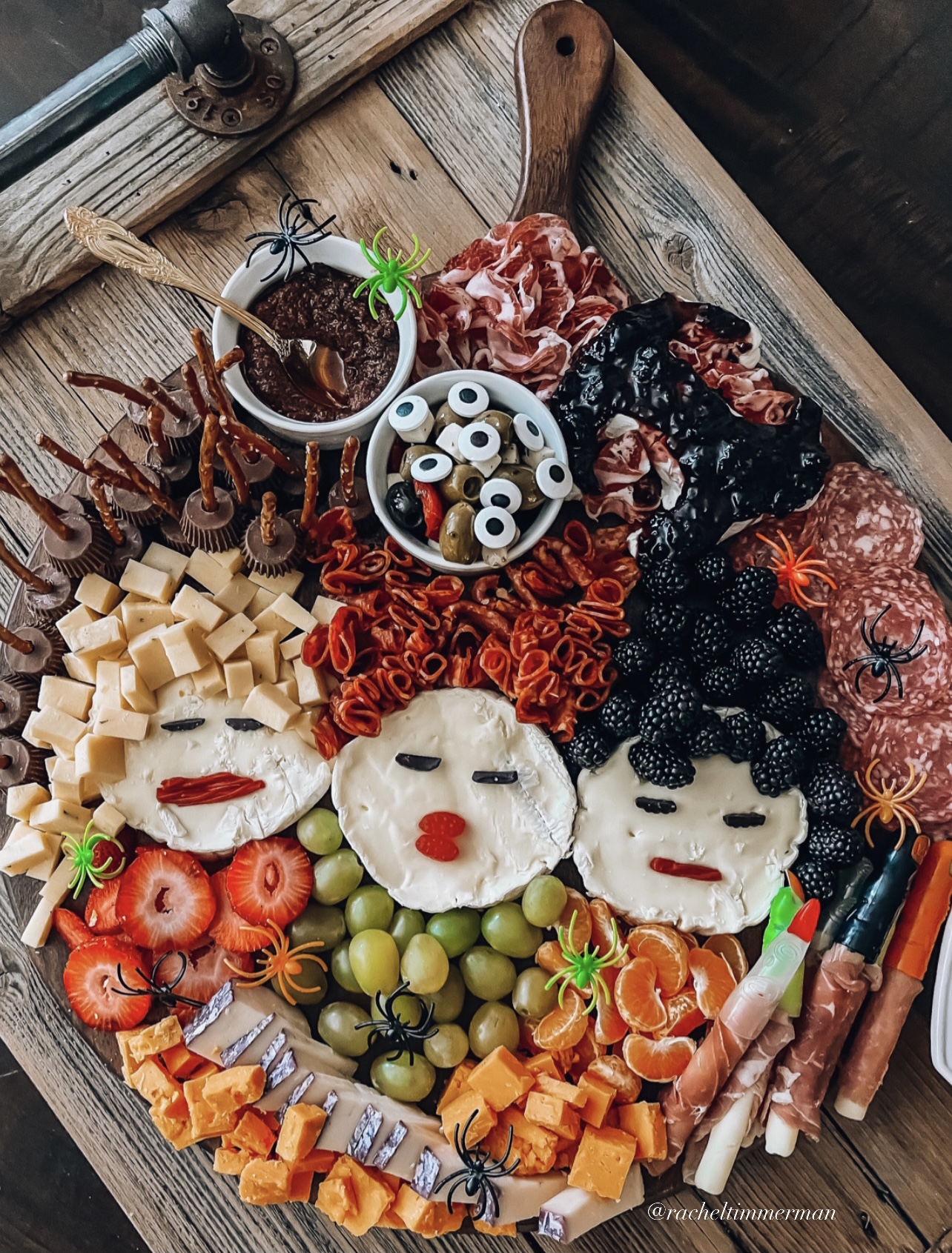 Hocus Pocus Charcuterie Snack Board  - Something Delightful Blog #hocuspocus #HalloweenSnackBoard #CharcuterieBoardIdeas #HocusPocusCharcuterieBoard