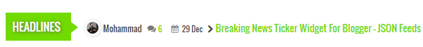 headlines news ticker widget for blogger