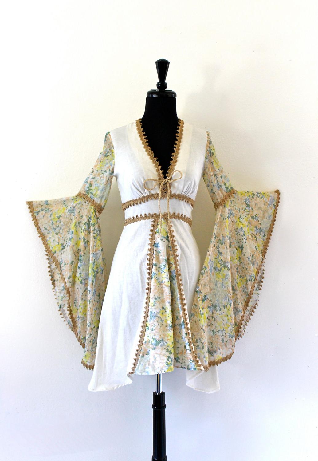 BoHo Hippie ReNaiSsance EmPire GoDDess FestiVaL Mod MiNi WeddinG DreSs .