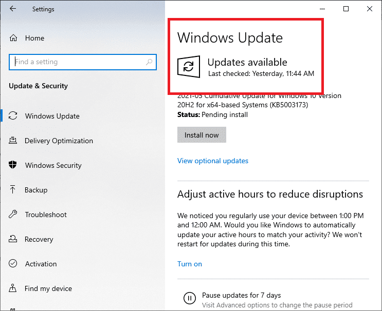 Instale la actualización de Windows.  Arreglar el símbolo del sistema aparece y luego desaparece en Windows 10