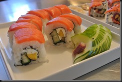 I sometimes get more creative with the garnish than the actually sushi roll. 