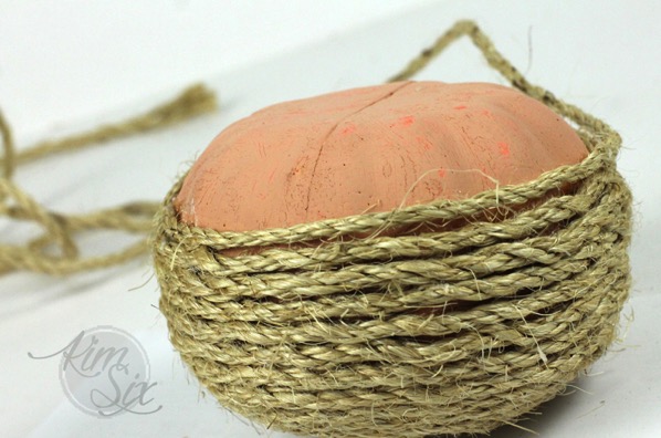 Sisal twine wrapped pumpkin