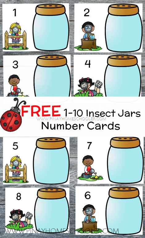 FREE Insect Jars Counting Mats