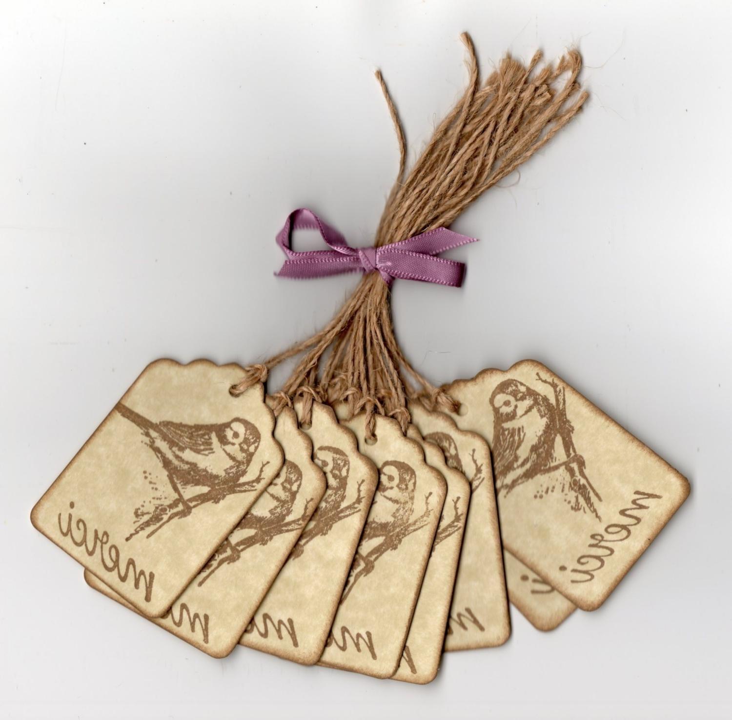 Custom Listing For Pam - 70 Bird Gift Tags Favor Tags   Wedding Tags   Thank