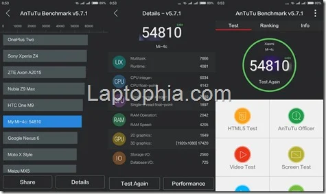 Benchmark AnTuTu v5 Xiaomi Mi 4c