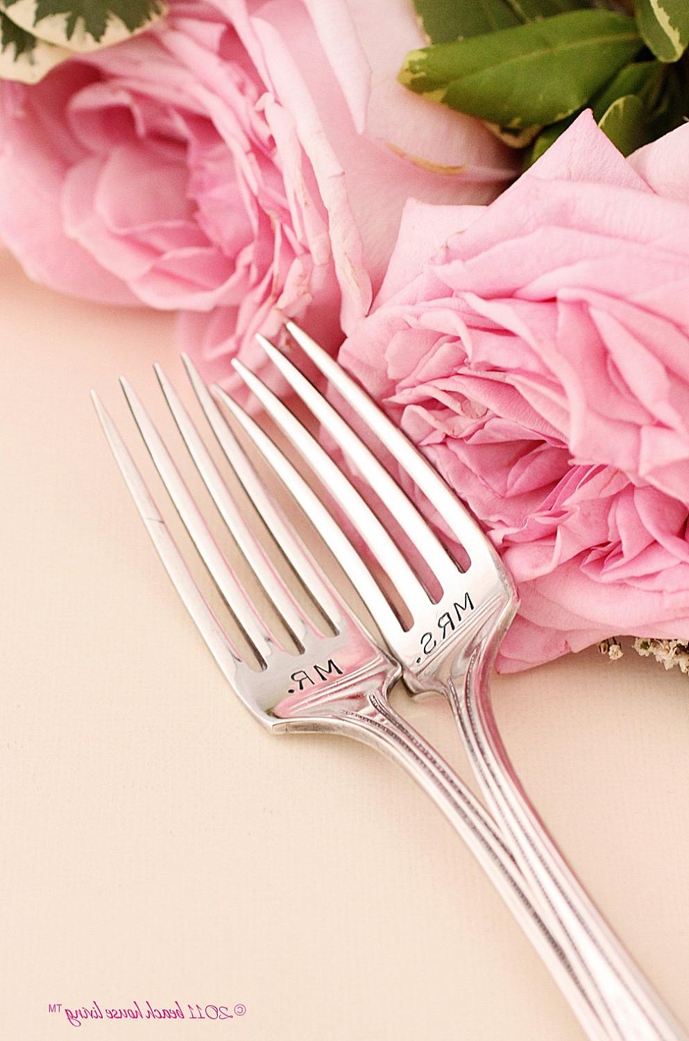 Antique wedding fork set.