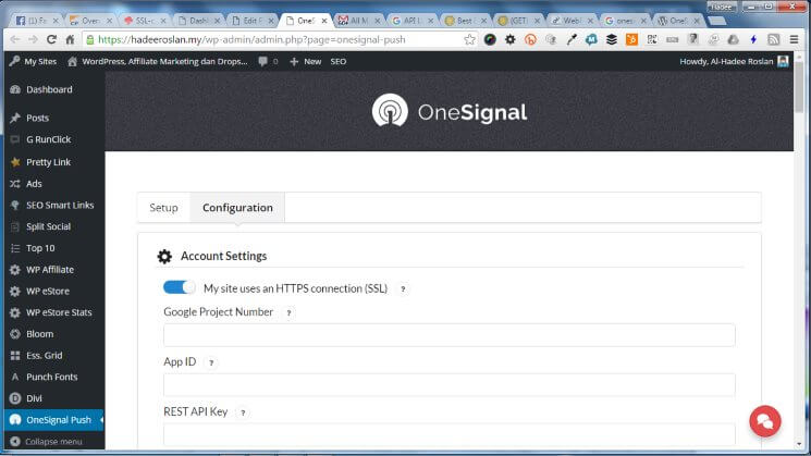 Web Push Notification OneSignal Configuration