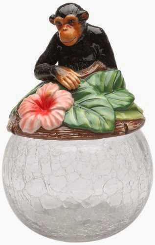  Cosmos Gifts 10806 Monkey Cookie/Candy Jar with Ceramic Lid, 9-1/4-Inch