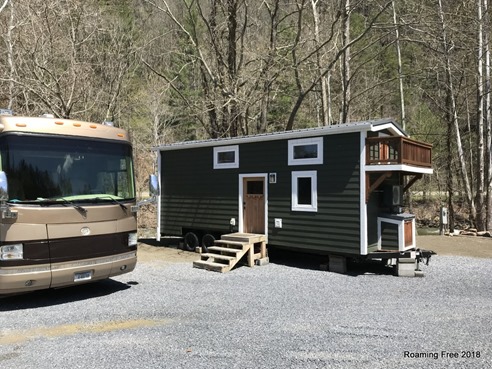 We're parked next to a tiny house!