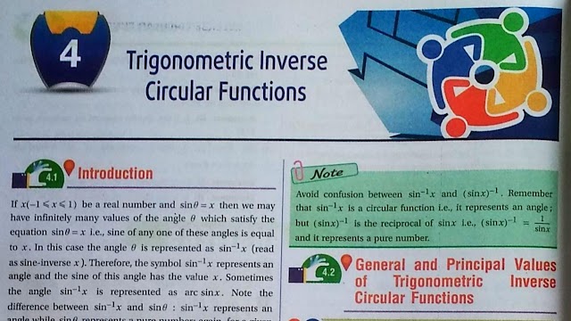 Trigonometry Inverse Circular Function Chapter 4 Chhaya S.N Dey Mathematics Class 12 Questions PDF Download