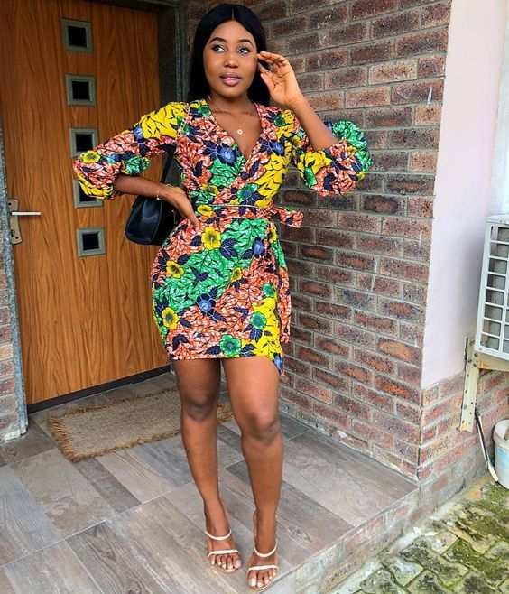 Check Out These Latest A-Shape Ankara Short Gowns for Cute Ladies |  Zaineey's Blog