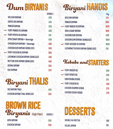 Biryani Blues menu 