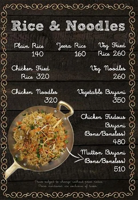 Baba Chicken menu 