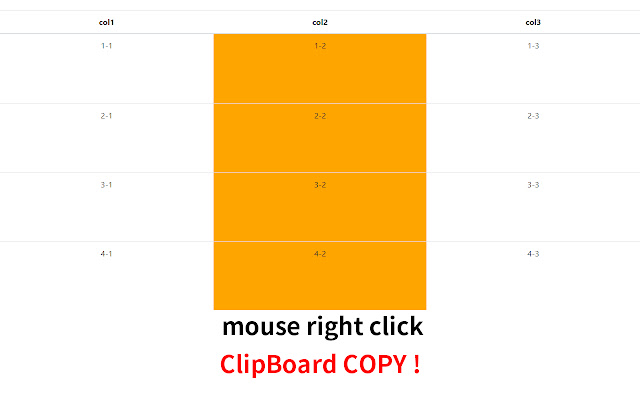 Table Copy chrome extension
