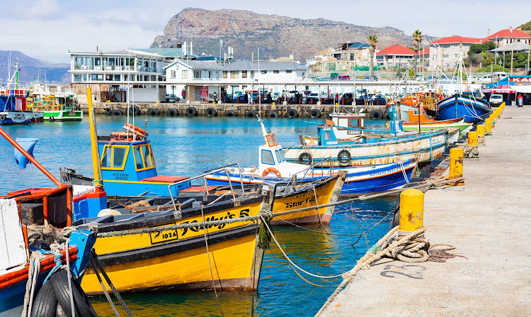 Small fishing boats in Kalk Bay harbour.