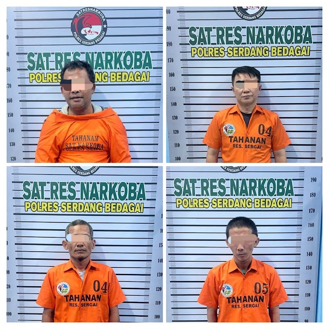 Satnarkoba Polres Sergai Ringkus 4 Pemain Beserta Sabu 299,74 Gram