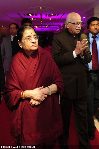 LK Advani with wife makes a grand entry during the Times of India Social Impact Awards, being given to changemakers within NGOs, corporates and the government who have quietly worked to transform the lives of millions of marginalized Indians.