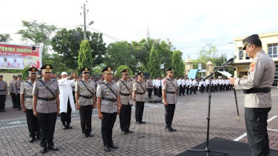 Kapolresta Pimpin Upacara Sertijab Kasat dan Kapolsek di Lingkungan Polresta Banda Aceh