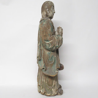 Antique Buddhist Monk Carved Statue