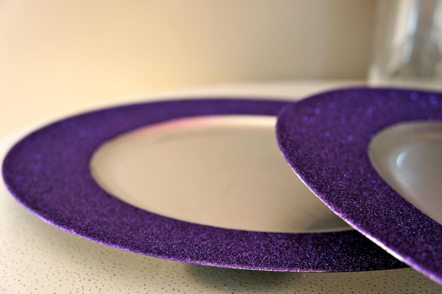 Royal Purple Glitter Charger,