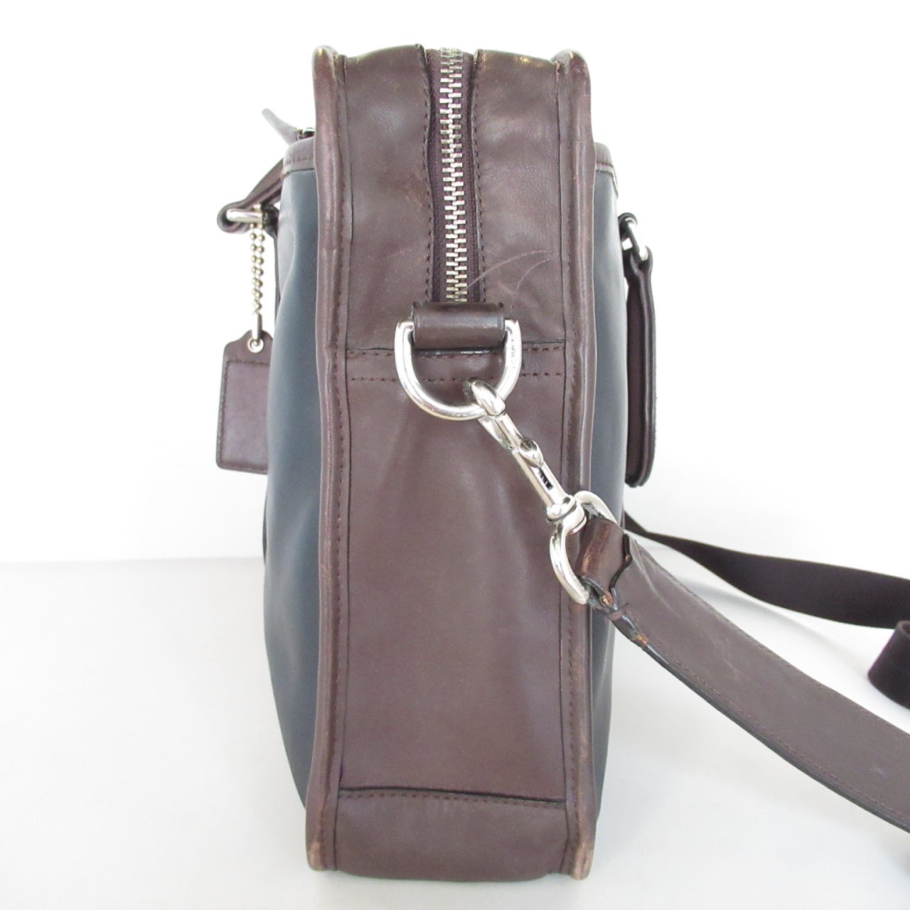 Coach Blue and Brown Leather Attache