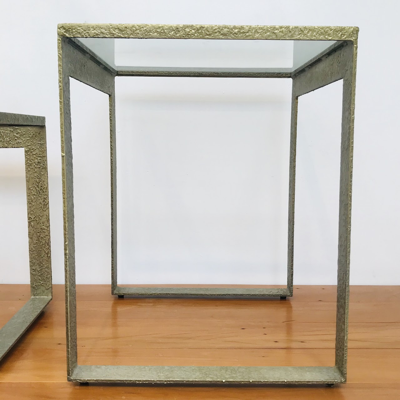 Cast Metal Nesting Table Pair