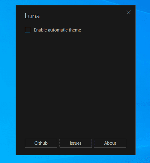 Luna te permite programar el fondo de pantalla y el tema oscuro automáticamente