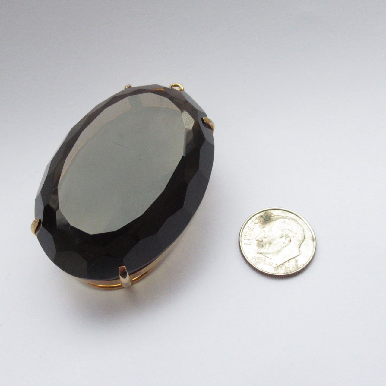 Large Smoky Quartz & 10K Settings