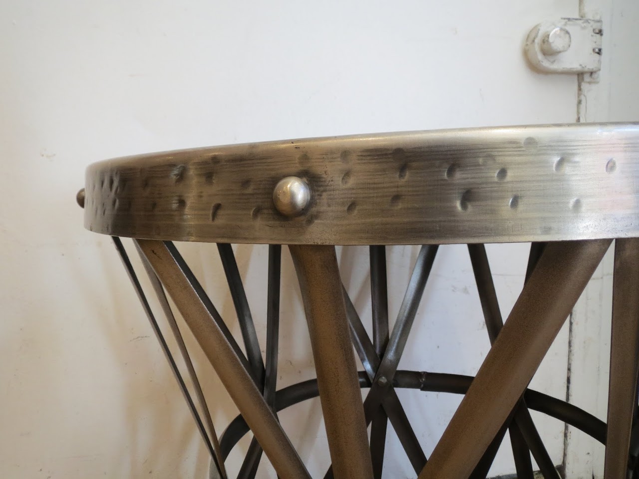 Hammered Metal End Table 1