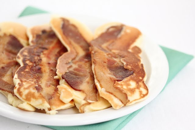 close-up photo of Bacon Pancake Strips