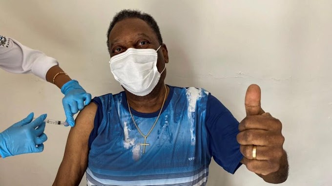 BRAZIL LEGEND, PELE RECEIVES COVID-19 VACCINE